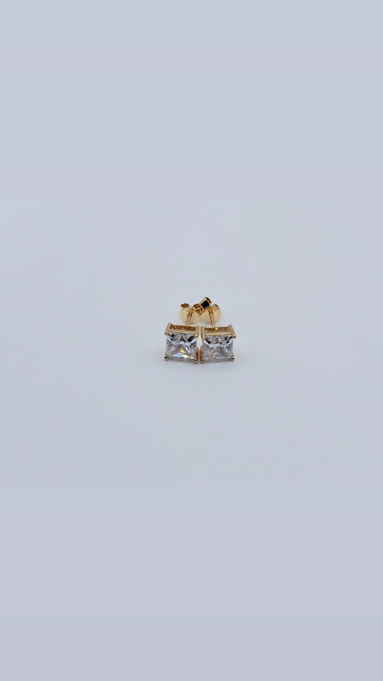 Princess Cut Earrings CZ