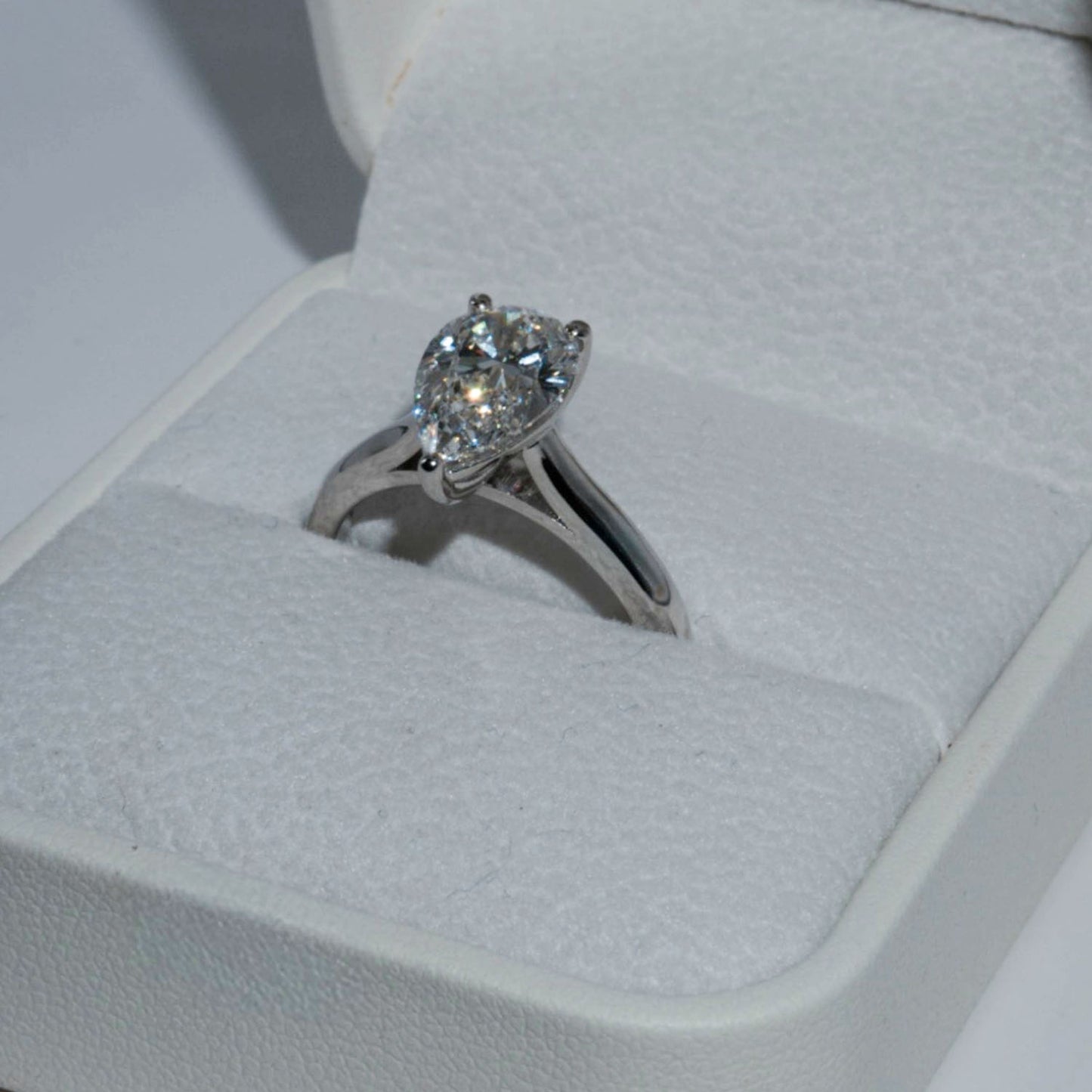 Pear White Gold Engagement Ring