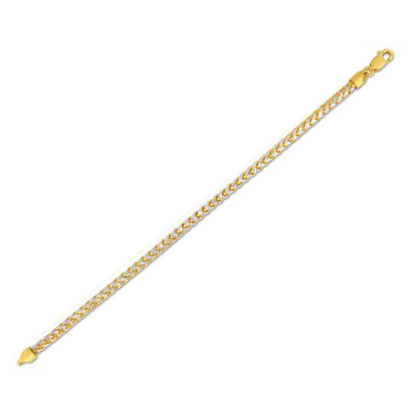 Round Pave Franco Chain Bracelet in 14k Yellow Gold (4.00 mm)