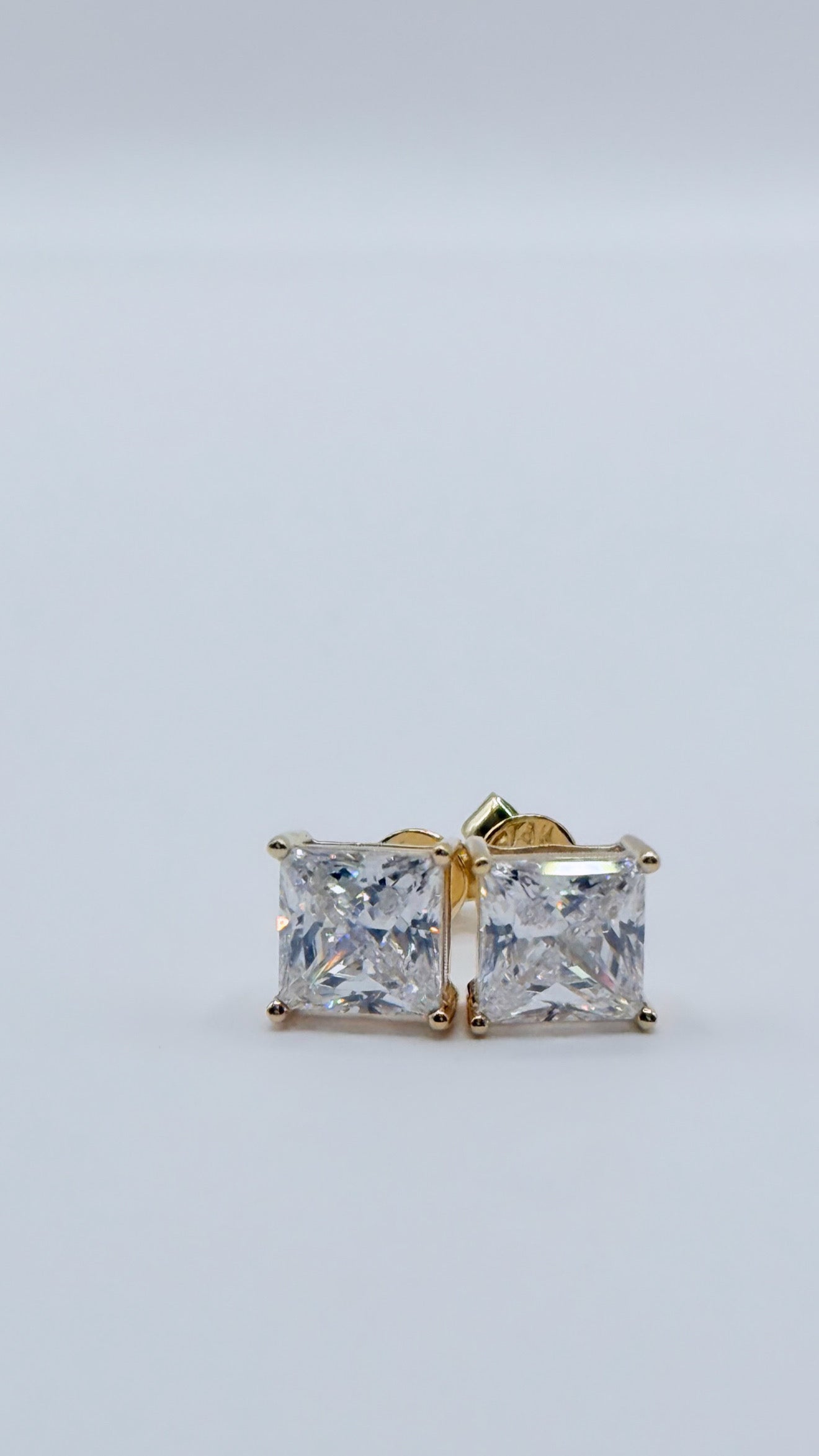 Princess Cut Earrings CZ