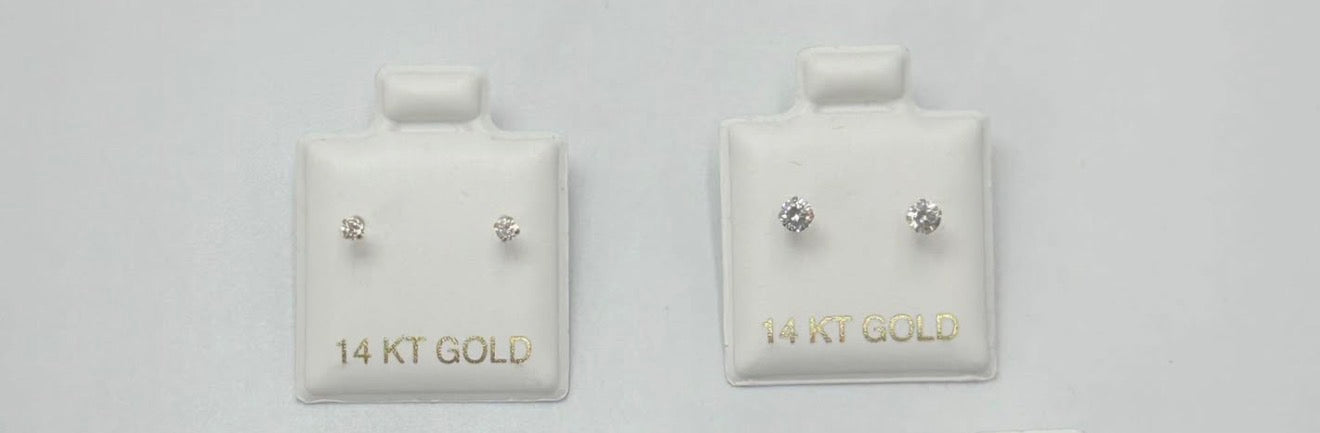 14K Baby CZ  Earrings