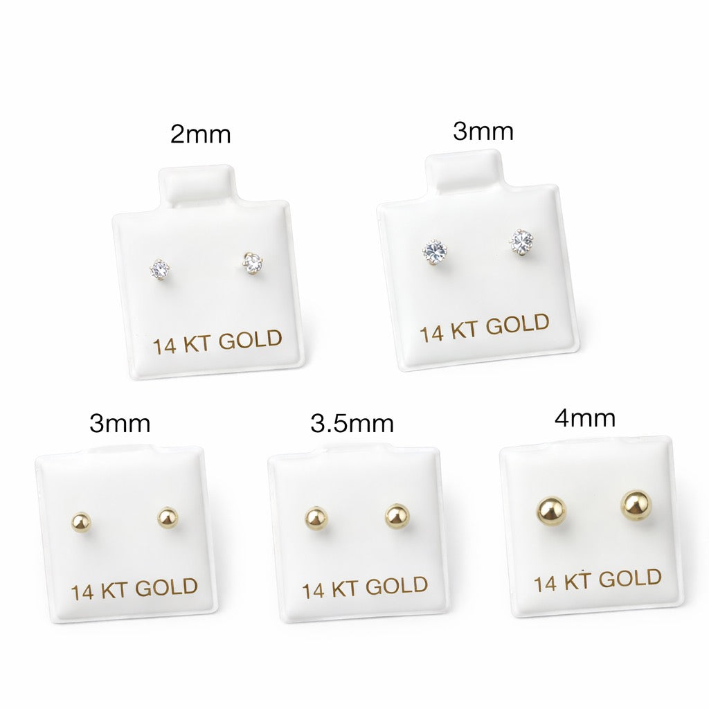 14K Ball earrings