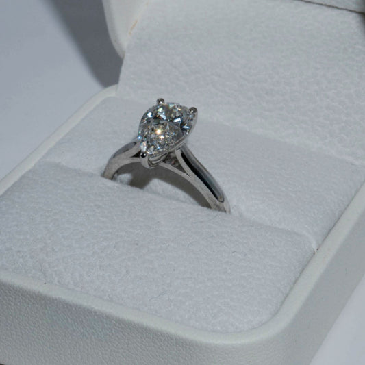 Pear White Gold Engagement Ring