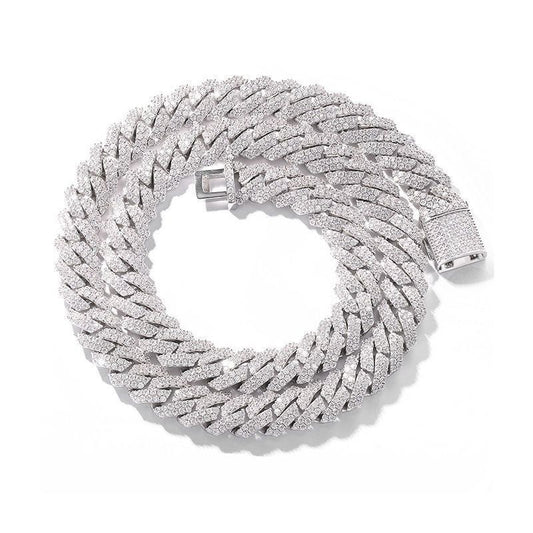 Choker Necklace Pendant Necklaces Designer for Men Fine Jewelry Hiphop Zircon 14Mm Silver Cuban Link Miami Chain