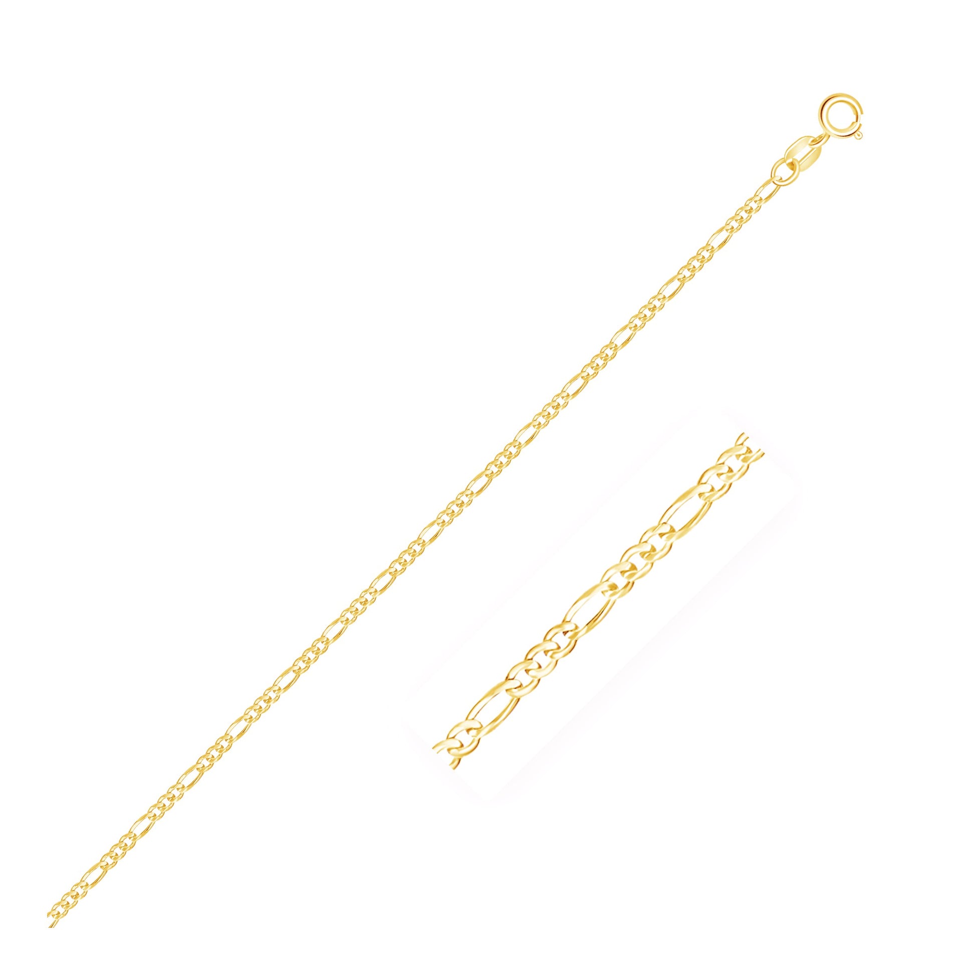 14k Yellow Gold Figaro Anklet 1.5mm - La Markesa Jewelry