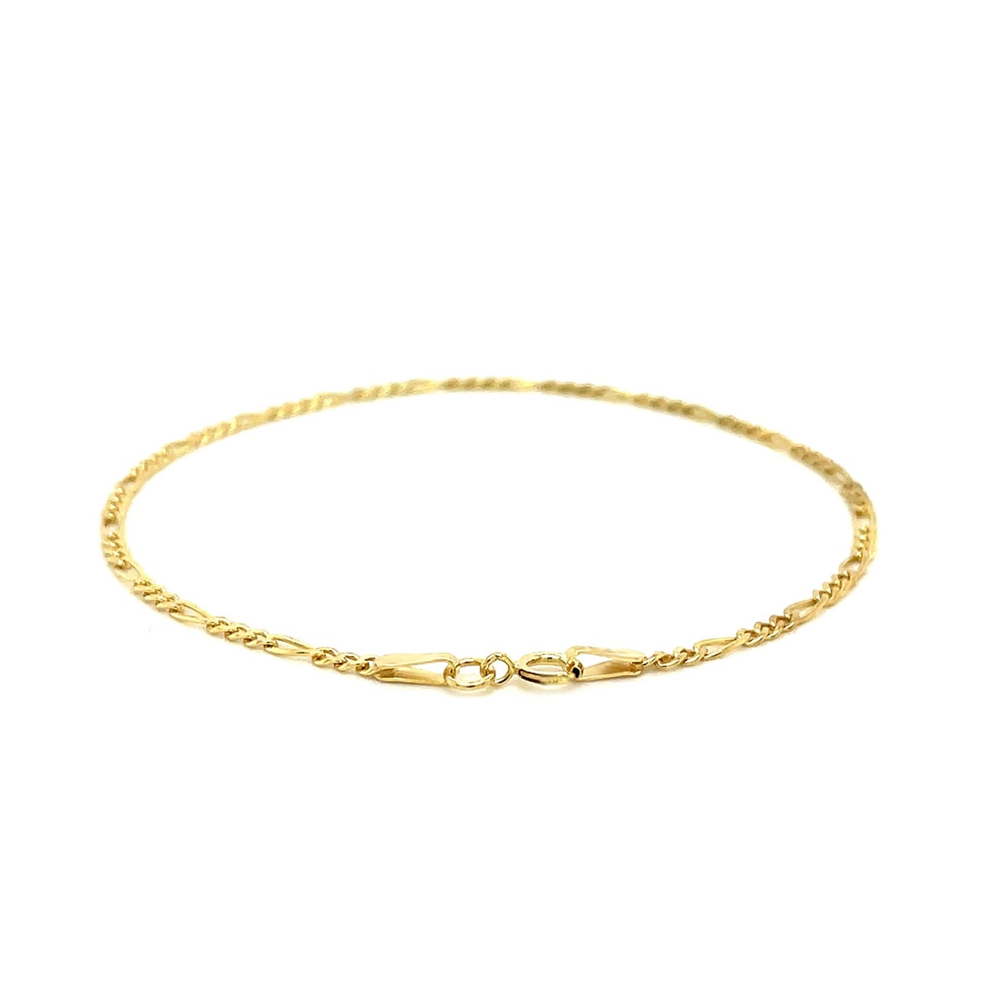 14k Yellow Gold Figaro Anklet 1.5mm - La Markesa Jewelry