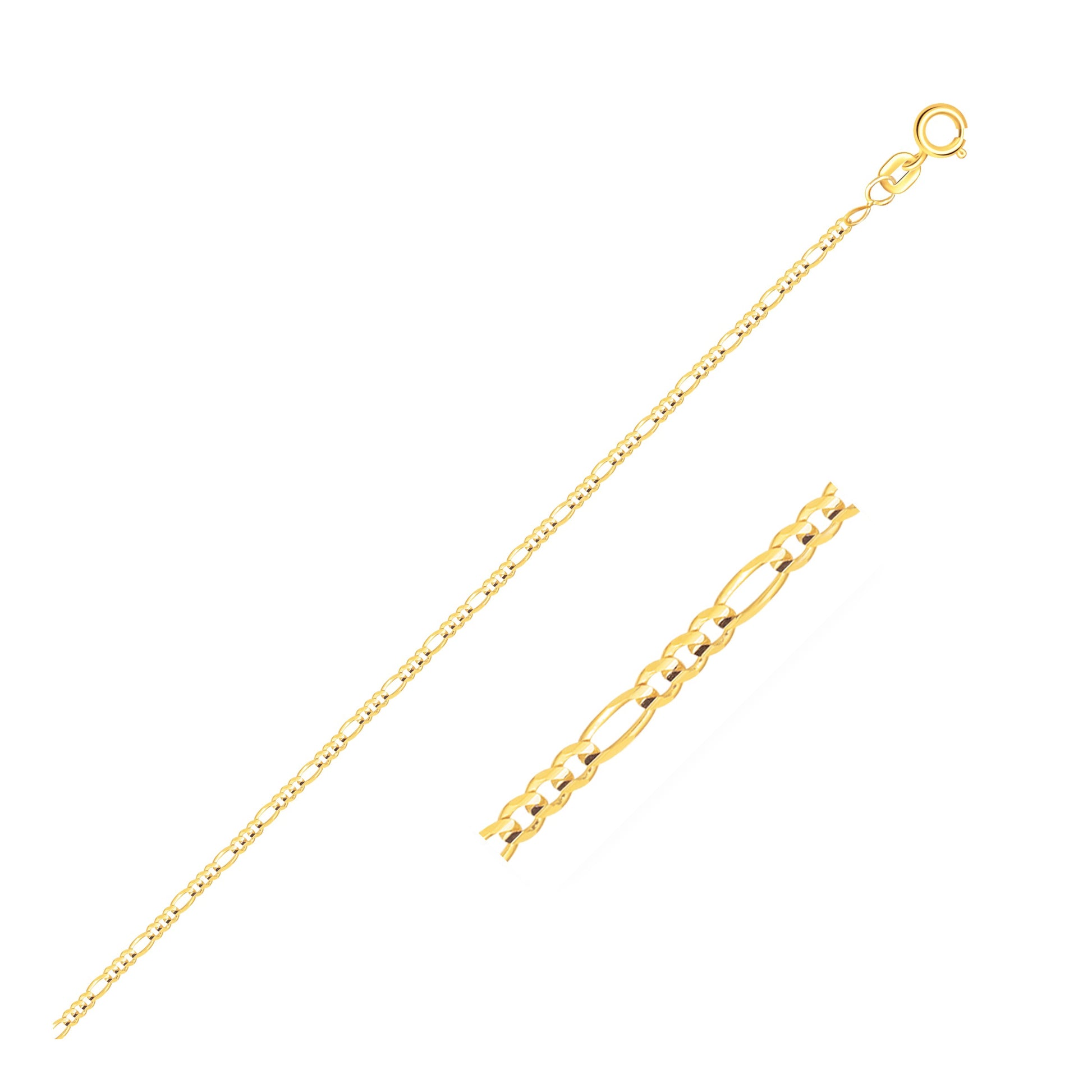 14k Yellow Gold Figaro Anklet 1.3mm - La Markesa Jewelry