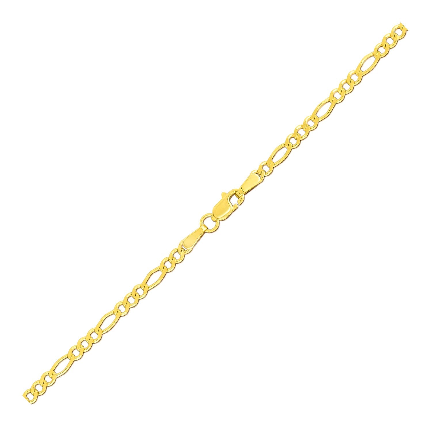 2.8mm 14k Yellow Gold Figaro Anklet - La Markesa Jewelry