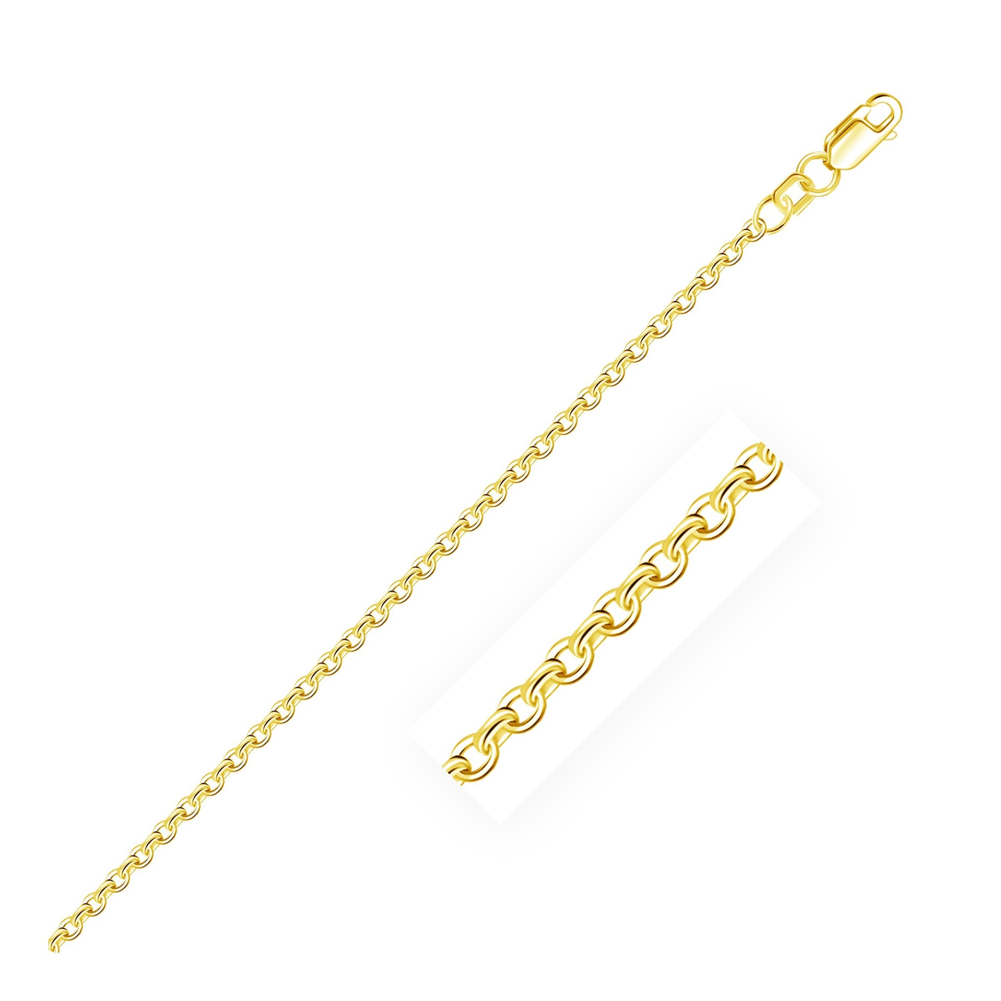 2.3mm 10k Yellow Gold Rolo Anklet - La Markesa Jewelry