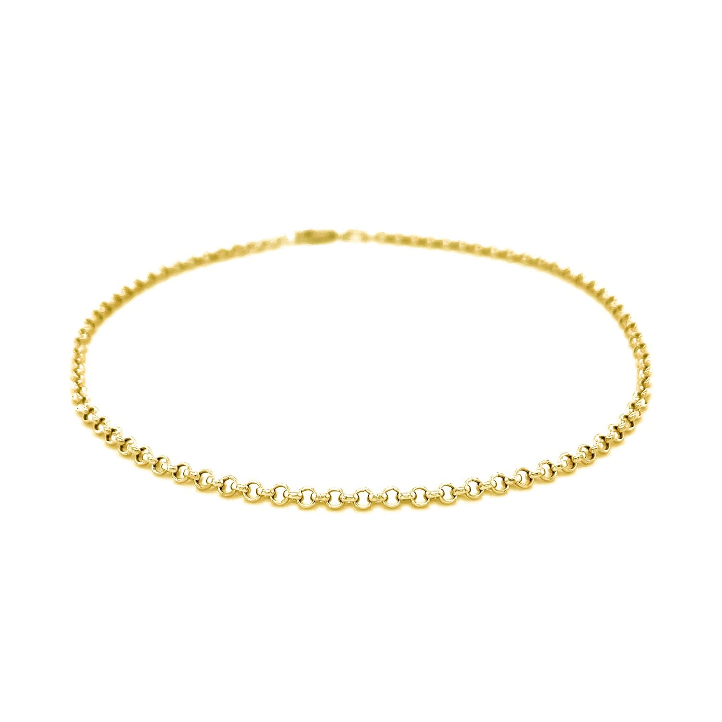 2.3mm 10k Yellow Gold Rolo Anklet - La Markesa Jewelry