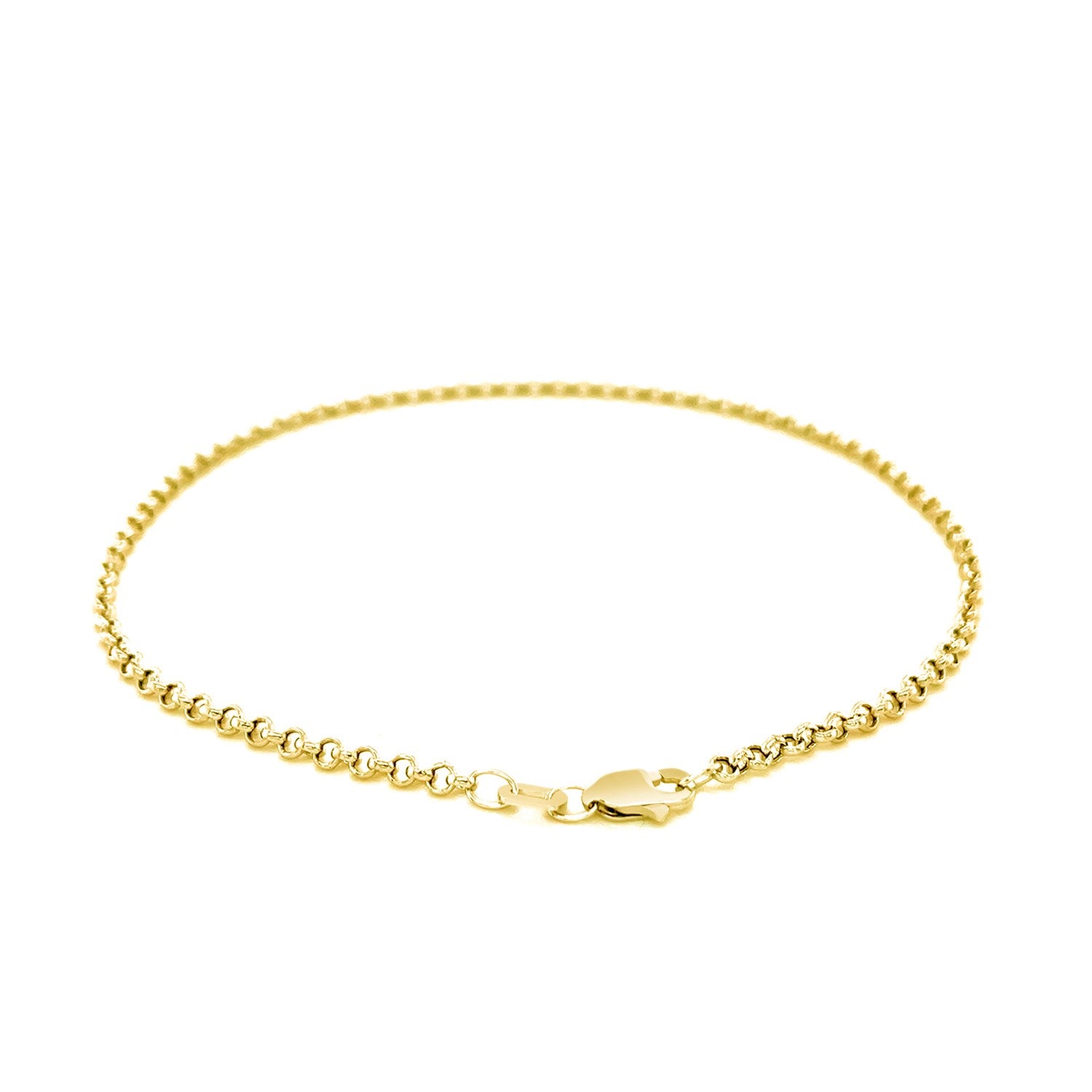 2.3mm 10k Yellow Gold Rolo Anklet - La Markesa Jewelry