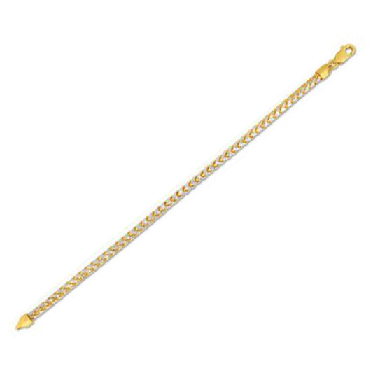 Round Pave Franco Chain Bracelet in 14k Yellow Gold  (4.00 mm)