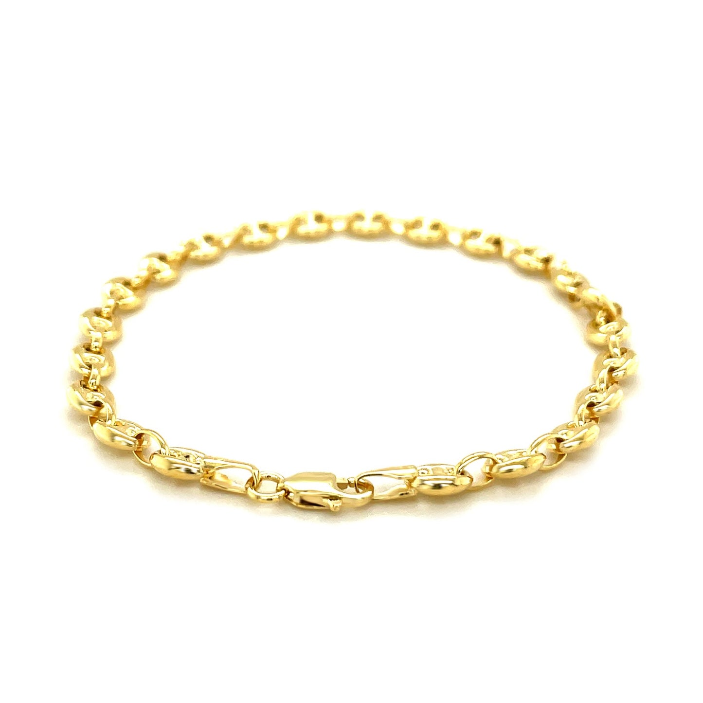 4.7mm 14k Yellow Gold Puffed Mariner Anklet - La Markesa Jewelry