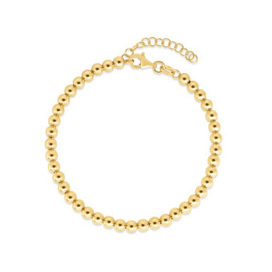 14k Yellow Gold Bead Chain Necklace(4mm) - La Markesa Jewelry