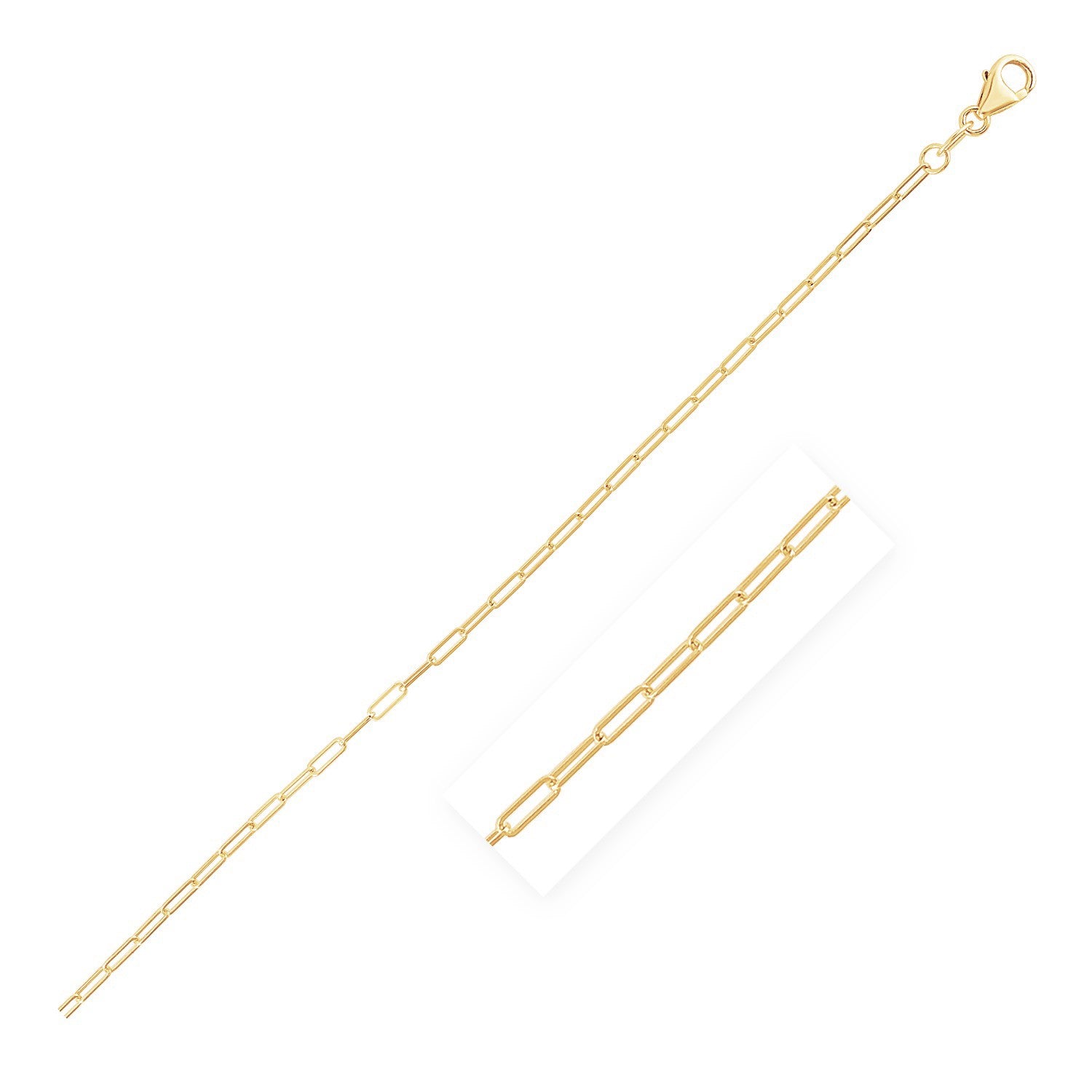 14K Yellow Gold Fine Paperclip Anklet (1.5mm) - La Markesa Jewelry