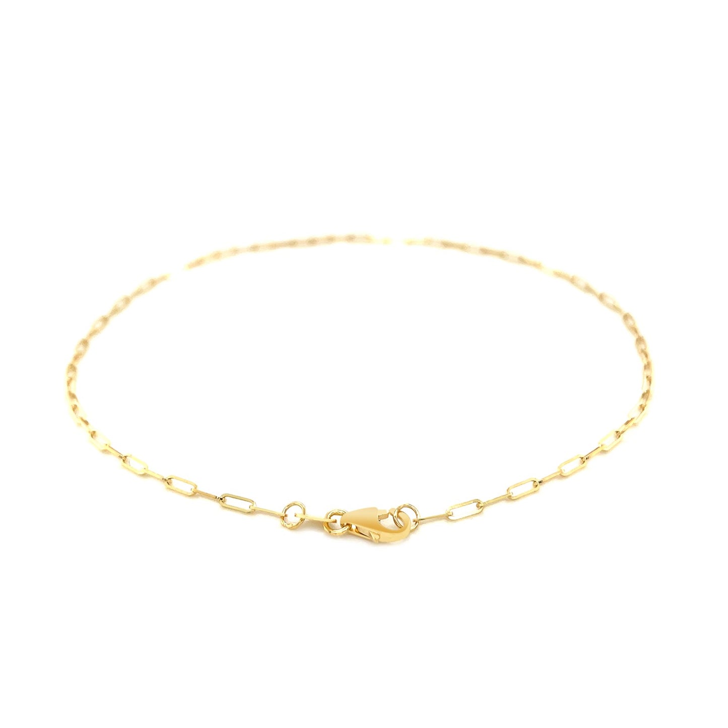 14K Yellow Gold Fine Paperclip Anklet (1.5mm) - La Markesa Jewelry