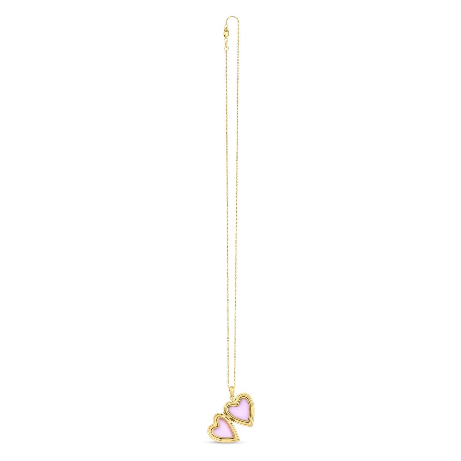 14k Yellow Gold Diamond Heart Locket Necklace - La Markesa Jewelry