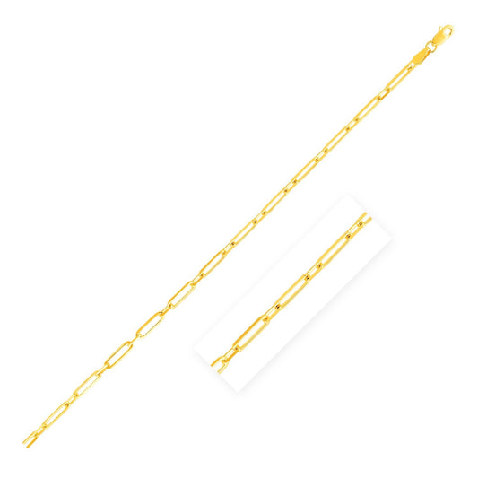 14k Yellow Gold Alternating Paperclip Anklet (2.8mm) - La Markesa Jewelry