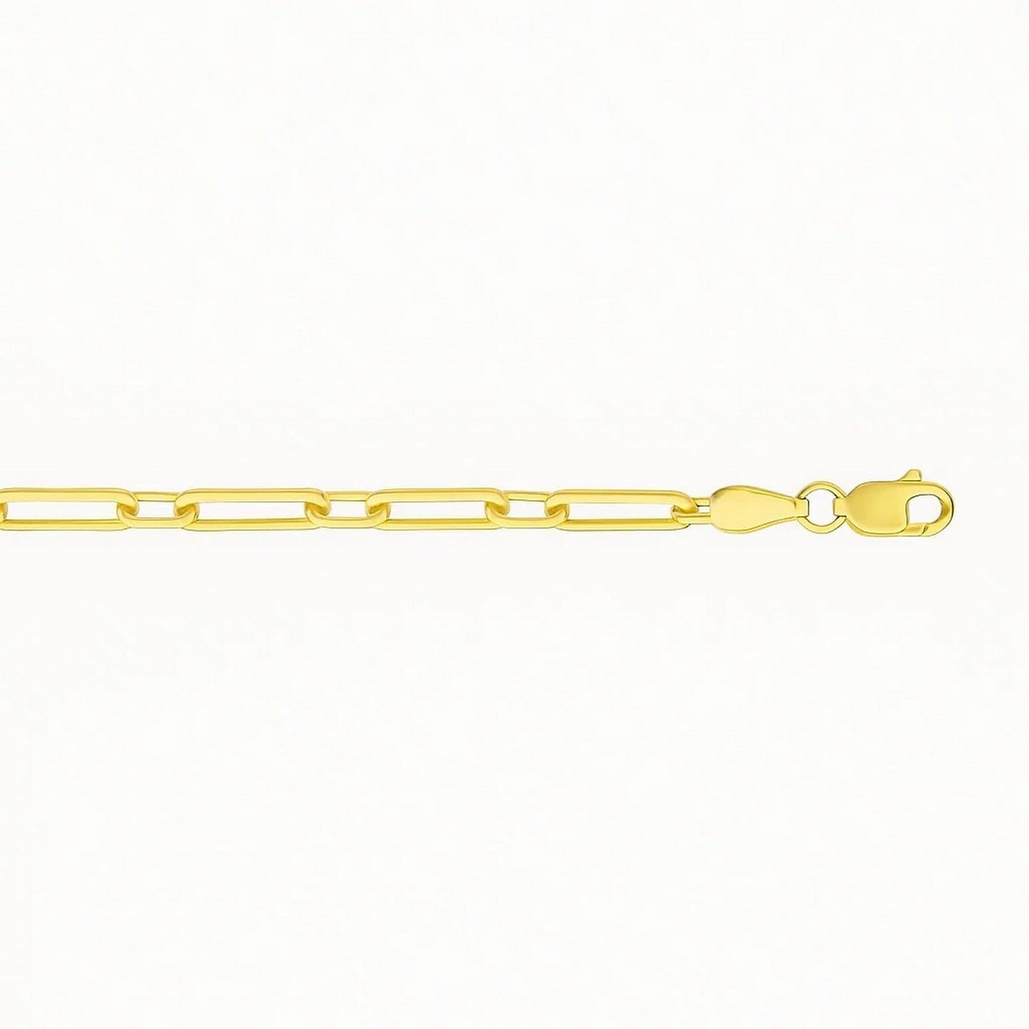 14k Yellow Gold Alternating Paperclip Anklet (2.8mm)