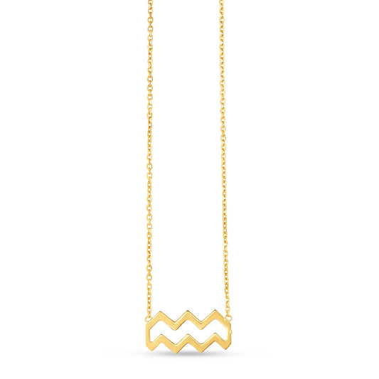 14K Yellow Gold Aquarius Necklace - La Markesa Jewelry