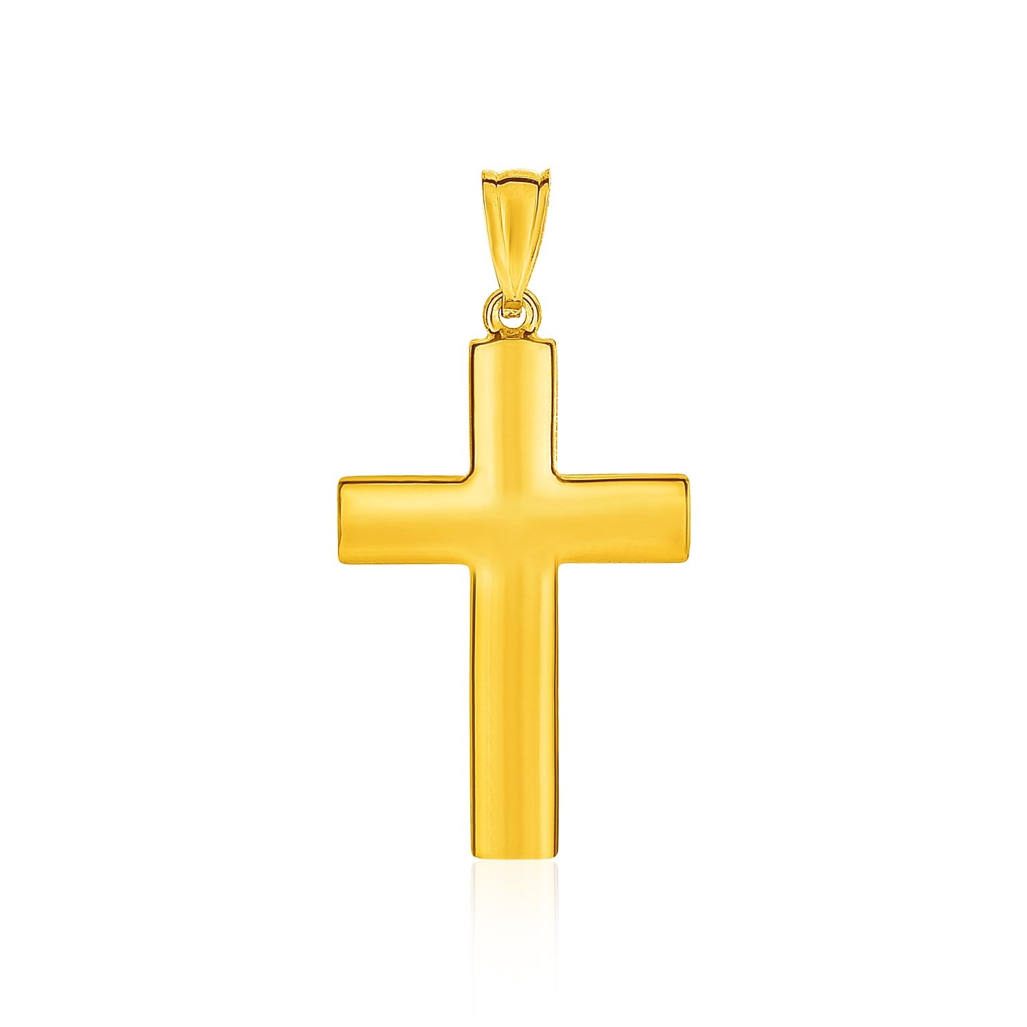 14k Yellow Gold Reversible Textured Cross Pendant - La Markesa Jewelry