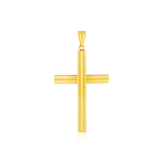 14k Yellow Gold Polished Cross Pendant - La Markesa Jewelry