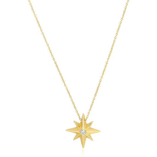 14k Yellow Gold High Polish North Star Necklace - La Markesa Jewelry