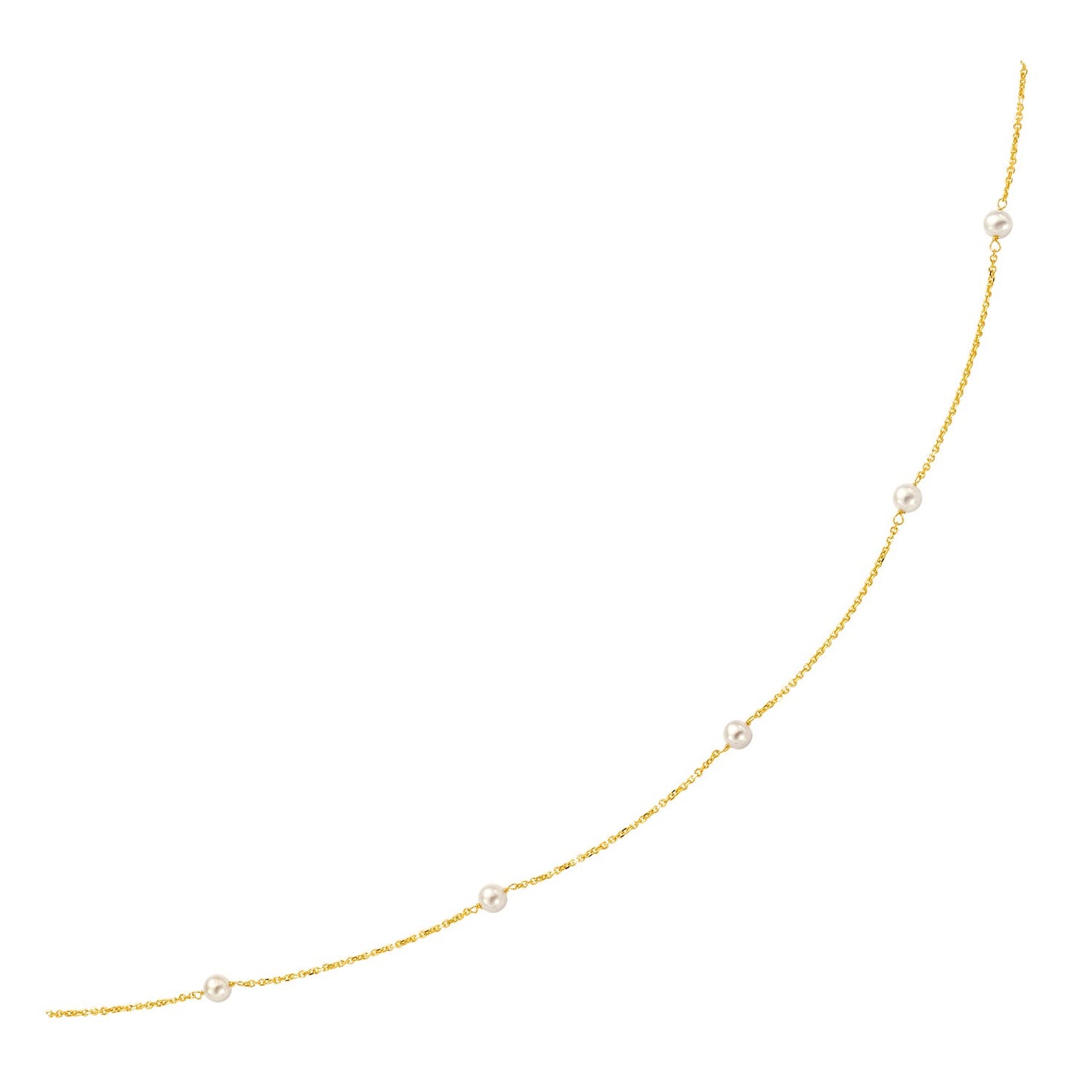 14k Yellow Gold Necklace with White Pearls - La Markesa Jewelry