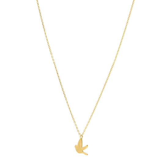 Dove Necklace in 14K Yellow Gold - La Markesa Jewelry