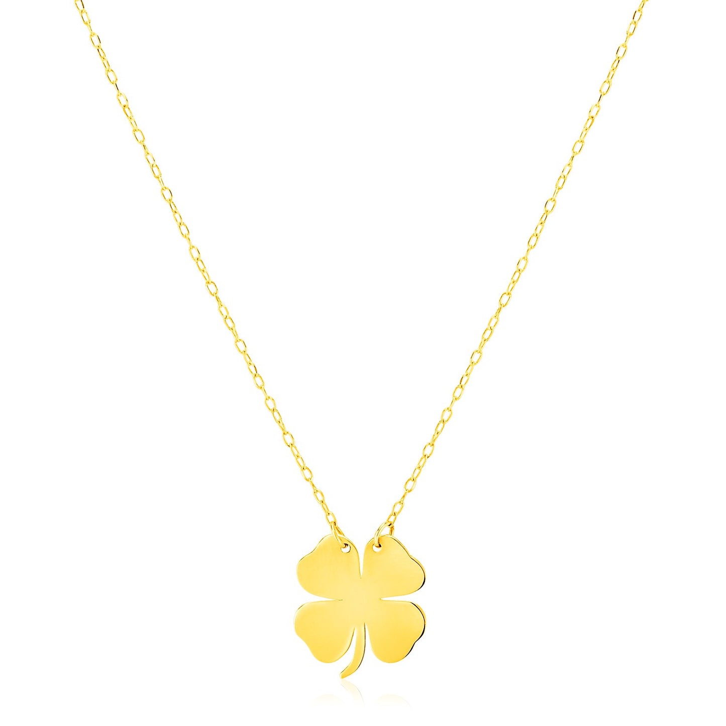 14K Yellow Gold Four Leaf Clover Necklace - La Markesa Jewelry