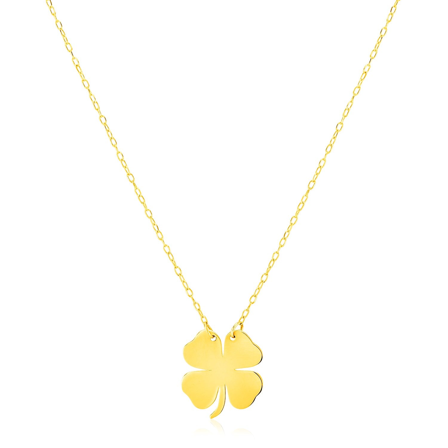 14K Yellow Gold Four Leaf Clover Necklace - La Markesa Jewelry