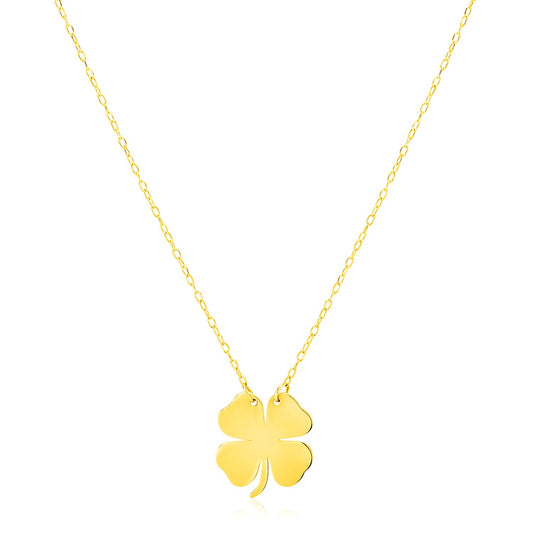 14K Yellow Gold Four Leaf Clover Necklace - La Markesa Jewelry