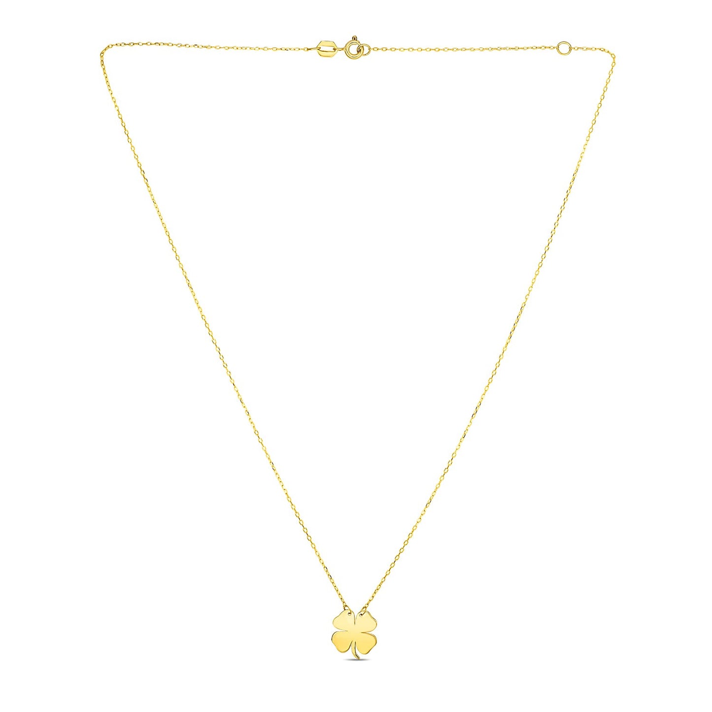 14K Yellow Gold Four Leaf Clover Necklace - La Markesa Jewelry