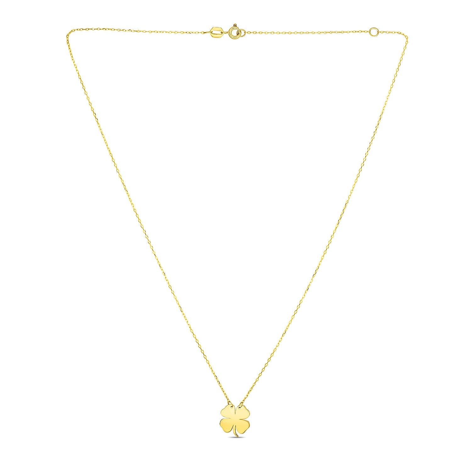 14K Yellow Gold Four Leaf Clover Necklace - La Markesa Jewelry