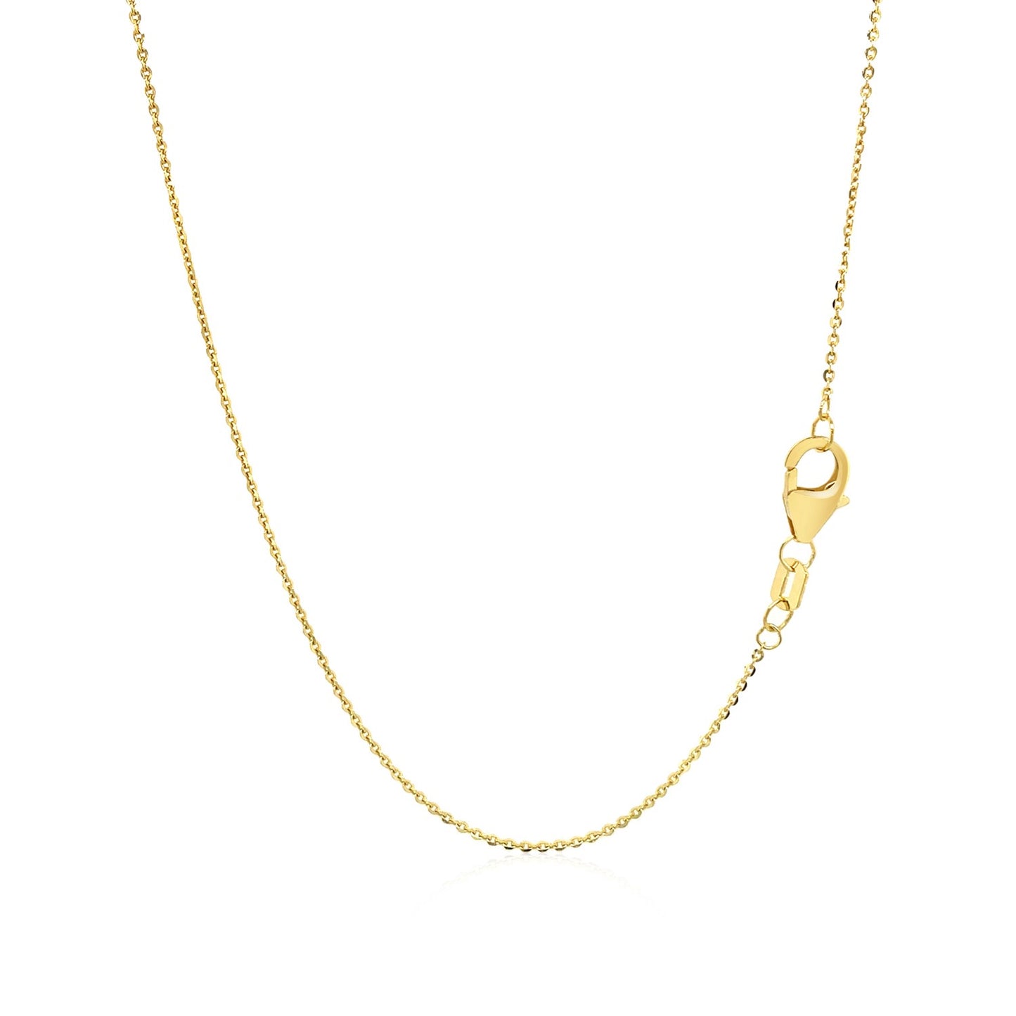 14k Yellow Gold Chain Necklace with Sliding Puffed Heart Charm - La Markesa Jewelry