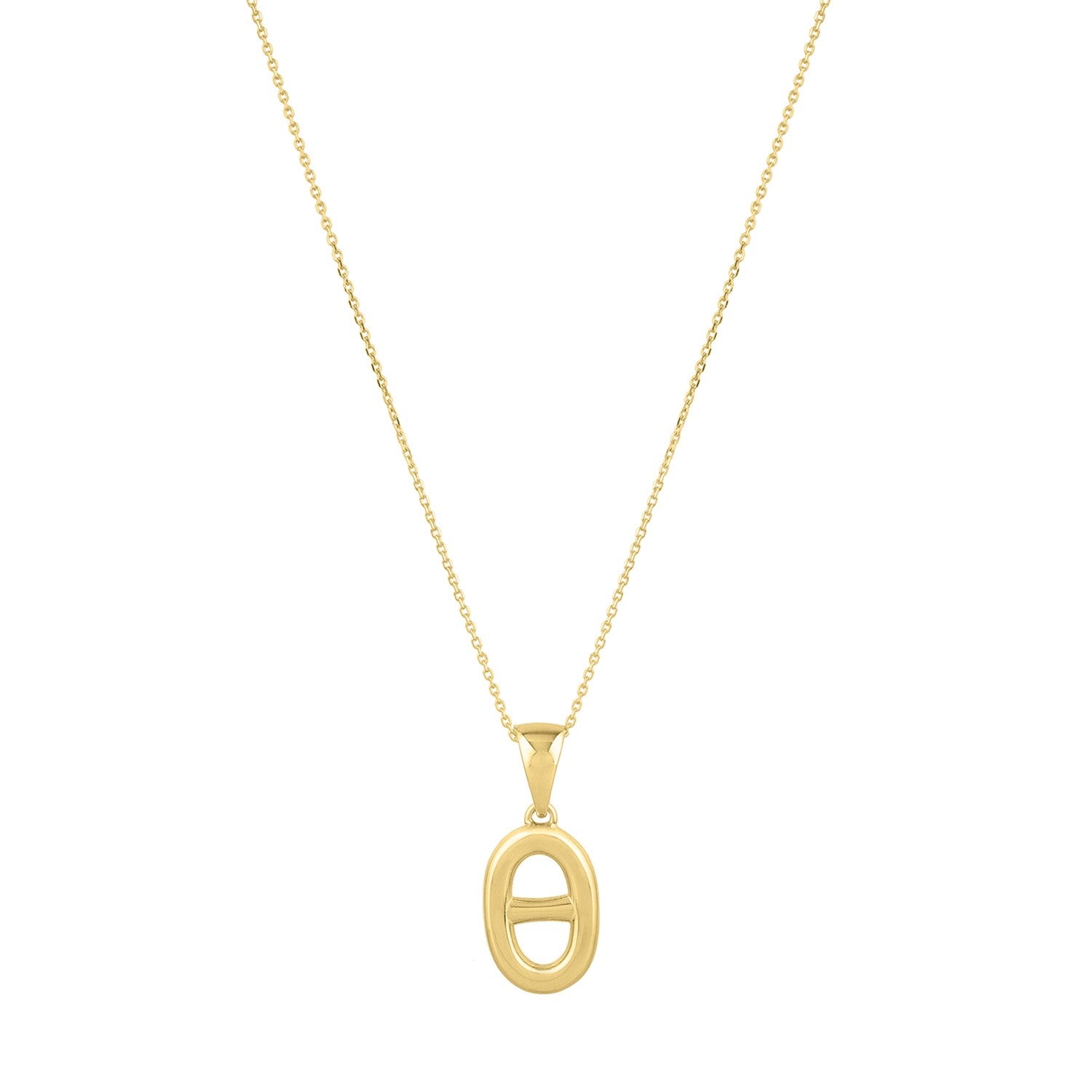 Polished Puff Mariner Link Necklace in 14K Yellow Gold - La Markesa Jewelry