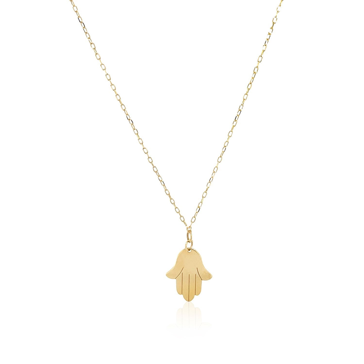 14K Yellow Gold Hand of Hamsa Necklace - La Markesa Jewelry