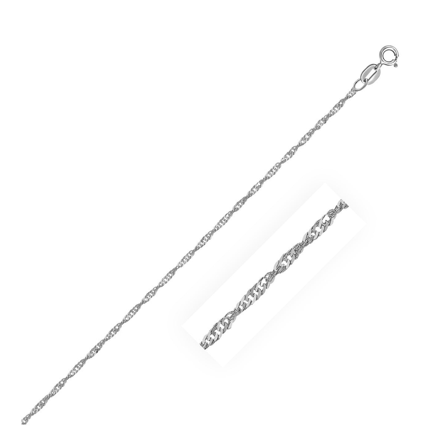 10k White Gold Singapore Anklet 1.5mm - La Markesa Jewelry