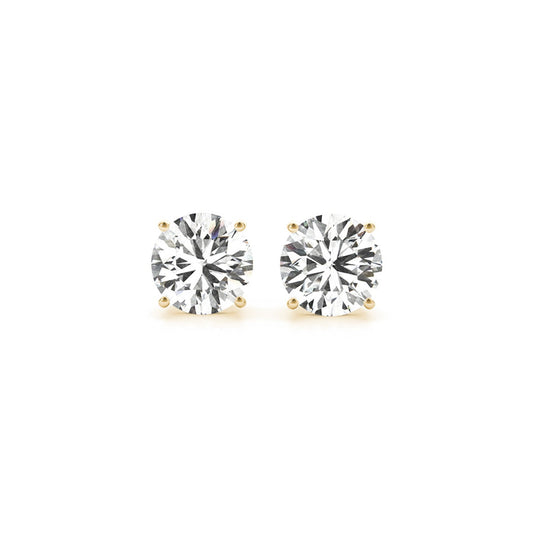 3 cttw Certified IGI Lab Grown Round Diamond Earrings 14k Yellow Gold (G/VS2)