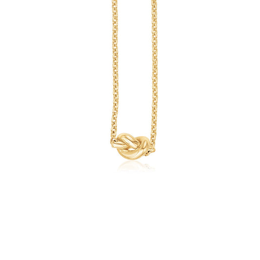 14k Yellow Gold Chain Necklace with Polished Knot - La Markesa Jewelry