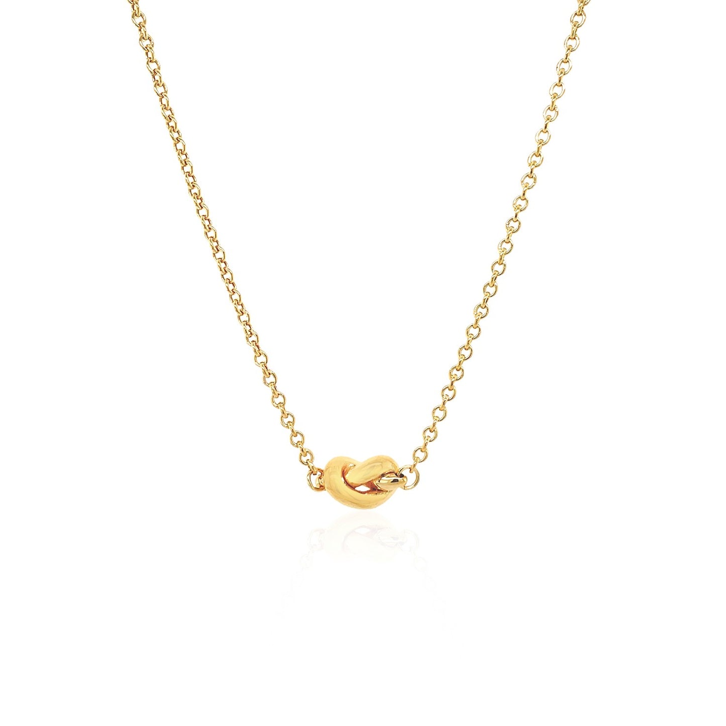 14k Yellow Gold Chain Necklace with Polished Knot - La Markesa Jewelry