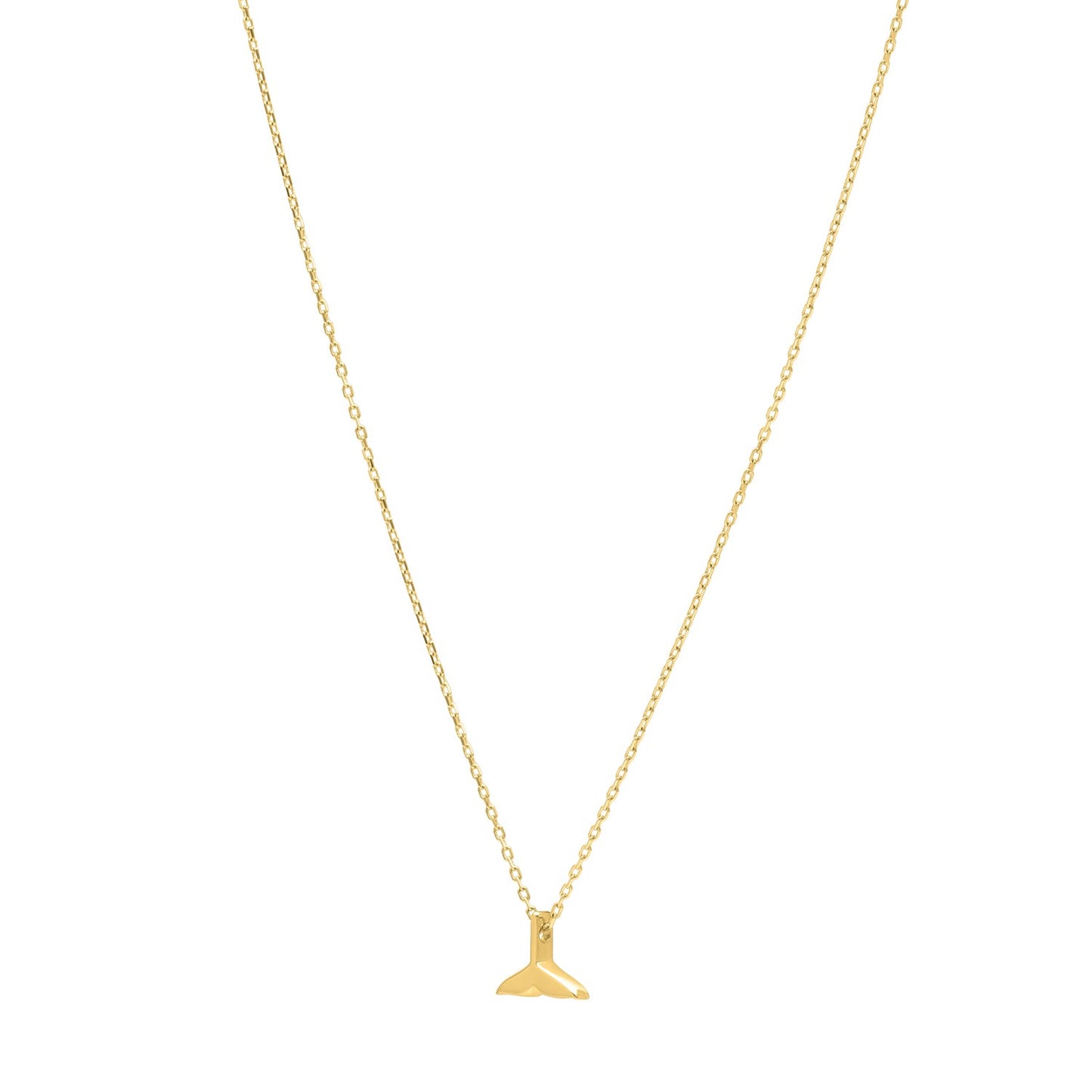 Whale Tail Necklace in 14K Yellow Gold - La Markesa Jewelry