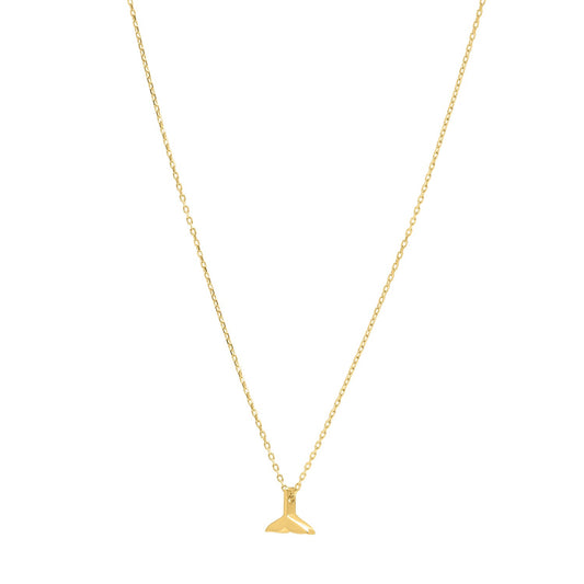 Whale Tail Necklace in 14K Yellow Gold - La Markesa Jewelry