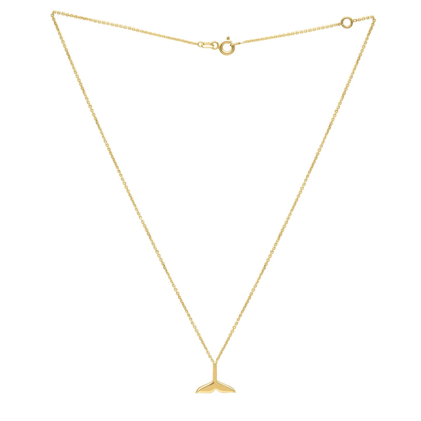 Whale Tail Necklace in 14K Yellow Gold - La Markesa Jewelry