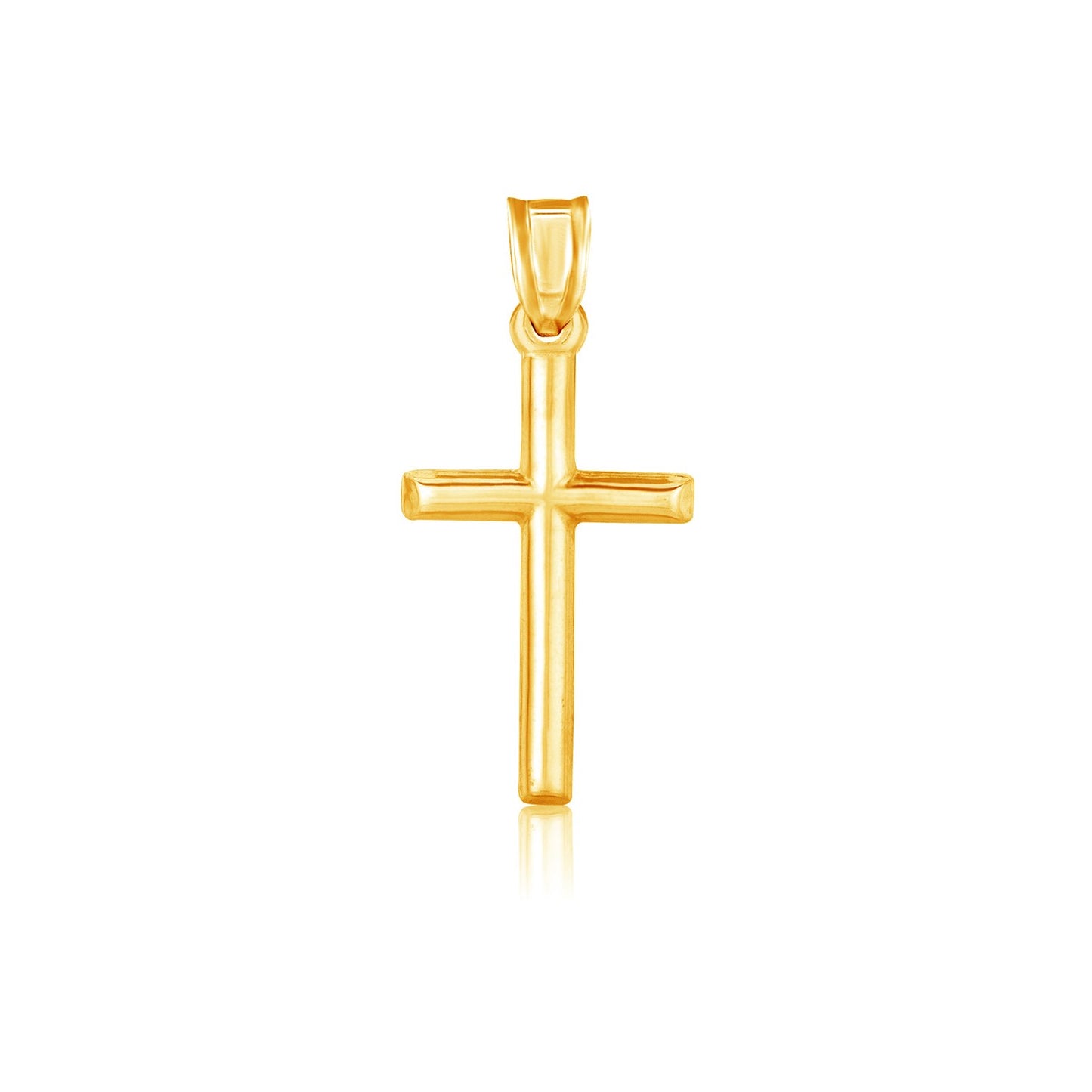 14k Yellow Gold High Polish Cross Pendant - La Markesa Jewelry