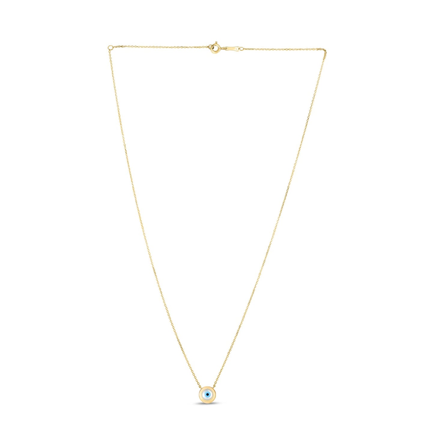 14k Yellow Gold MOP Evil Eye Necklace - La Markesa Jewelry