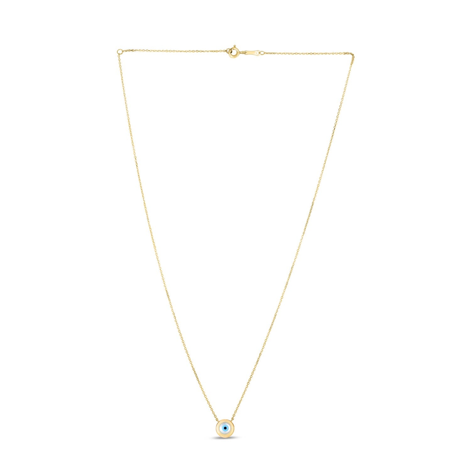 14k Yellow Gold MOP Evil Eye Necklace - La Markesa Jewelry