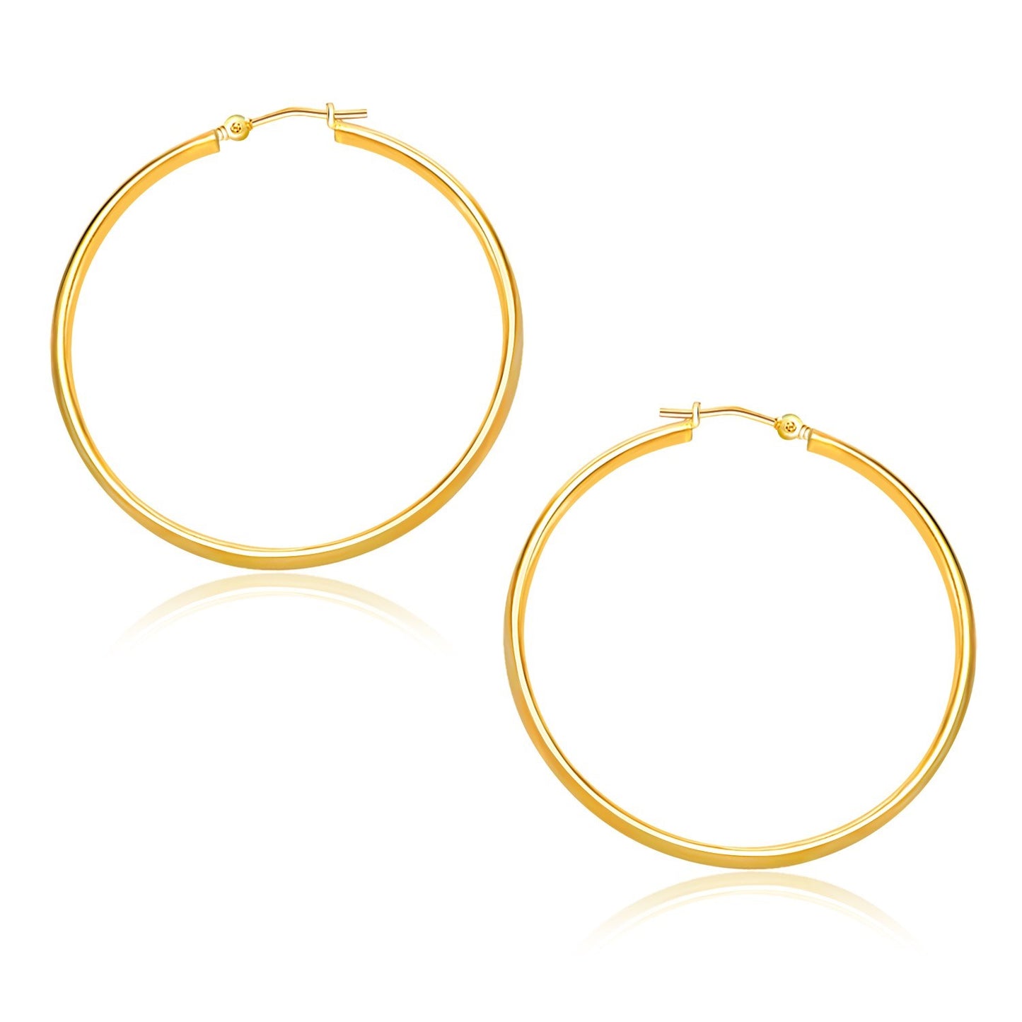 10k Yellow Gold Polished Hoop Earrings (1.5x30mm)