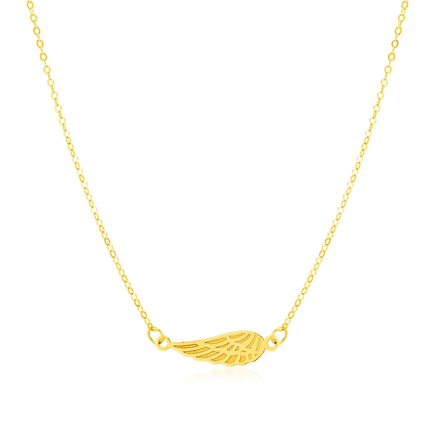 14K Yellow Gold Angel Wing Necklace - La Markesa Jewelry