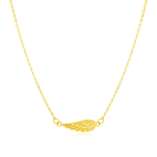 14K Yellow Gold Angel Wing Necklace - La Markesa Jewelry